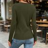 Women's Casual Long Sleeve Ribbed Cowl Neck Top for Everyday Wear