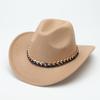Warped edge gold chain belt Western cowboy hat Women's outdoor crimped riding hat European and American style jazz hat Men's top hat