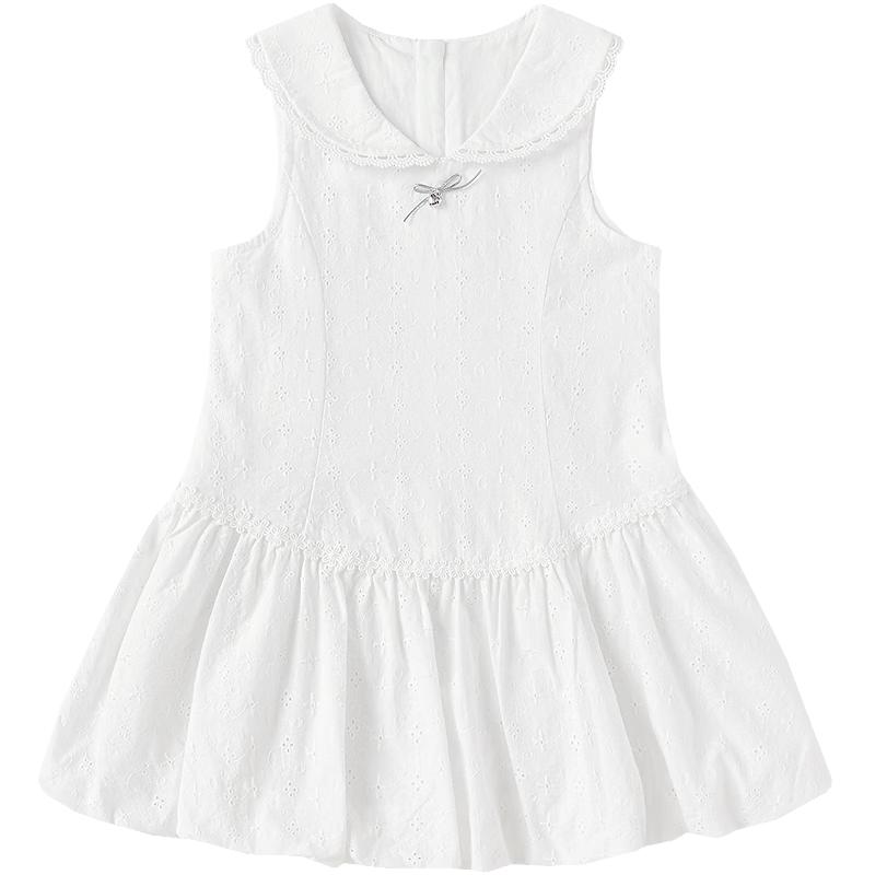 Balabala Girls  Cotton Bowknot Sleeveless Dress 90