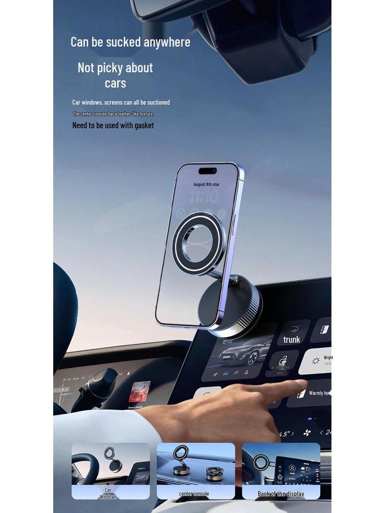 Foldable Zinc Alloy Magnetic Phone Holder for Car - K11 Model