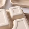Waterproof Leak Proof Disposable Lunch Box Degradable Food Tray with Compartments Microwave and Refrigerated Not Easily Crushed