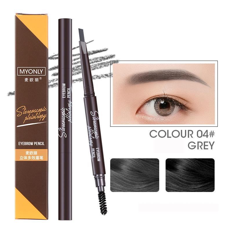 Myonly Three-dimensional Multi-effect Eyebrow Pencil Double-headed Triangle Word Beginner Eyebrow Pencil Is Not Easy To Smudge Makeup Pencil