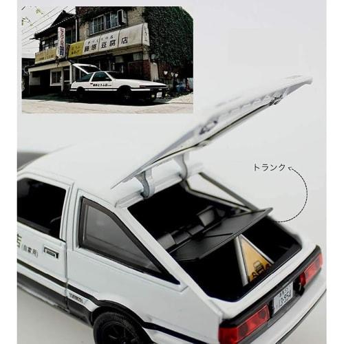 Initial D Alloy Model Car Takumi Fujiwara AE86 Trueno Project D Specification 1/32 Scale (White)
