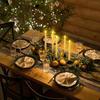 Homemory 12 Pcs Flameless Taper Candles with Remote Timer Dimmer, 11 inches Ivory Taper Candles Battery Operated, Plastic LED Candlesticks with