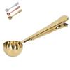 Coffee Spoon Sealing Clip 2 in 1 Stainless Steel Tight Sealing Deepen Design Convenient Practical Co