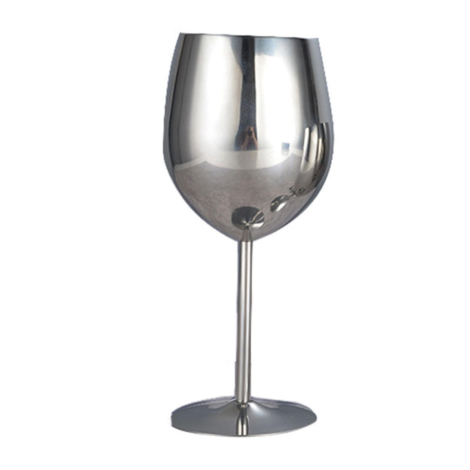 

Stainless Steel Cocktail Glass Wine Glass 500ml Goblets For Champagne Whiskey Juice Water Cup Home Kitchen Supply Wine Glasses bright light