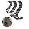 5Pcs Black S Shaped Hooks Kitchen Bathroom Hanging Kitchenware Bag Towels Holder
