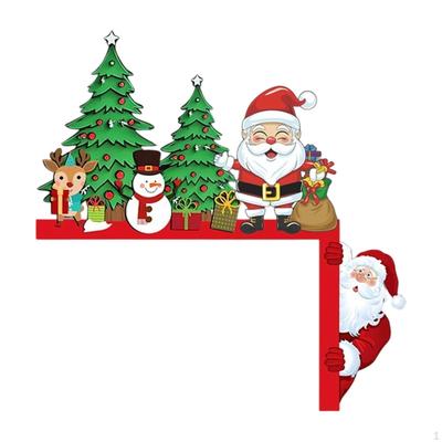 Jul Dörrhörn Dekoration Ram Högtidsdekor Vägg Snögubbe Trä Ornament för