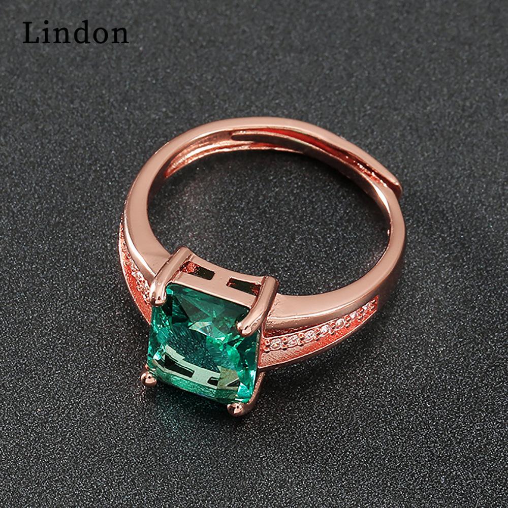 Lindon Klassischer Zirkonring aus Kupferlegierung, Damenschmuck, Hochzeitsversprechen, Partygeschenk