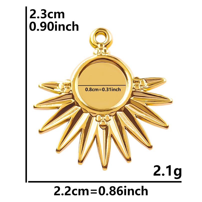 6pcs Real Gold Plated Sun Charms For Jewelry Making Supplies Stainless Steel Charm Pendants Heart Moon Thread Sunshine Material