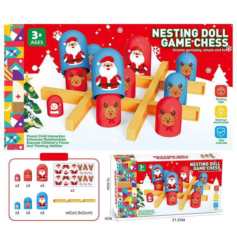 Tic-Tac-Toe Matroschka Eltern-Kind Interaktives Denktraining Brettspiele Spaßspiele Kinderspielzeug Geschenk