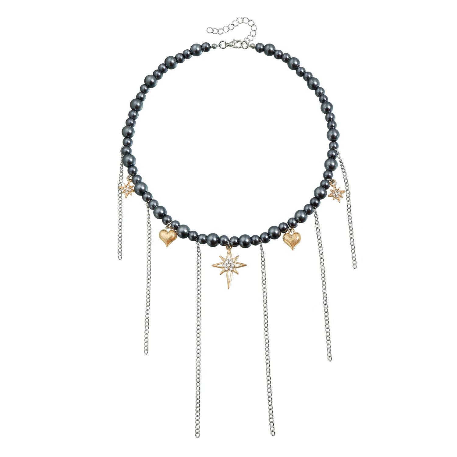 

Small mango tassel love element pendant necklace simple spray paint glass necklace