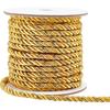 PH PandaHall 5mm Gold Cord Rope 15 Yards Metallic Twine Cord 3-Ply Polyester Shiny Cord Thread Decorative Rope for Home Décor Upholstery Curtain