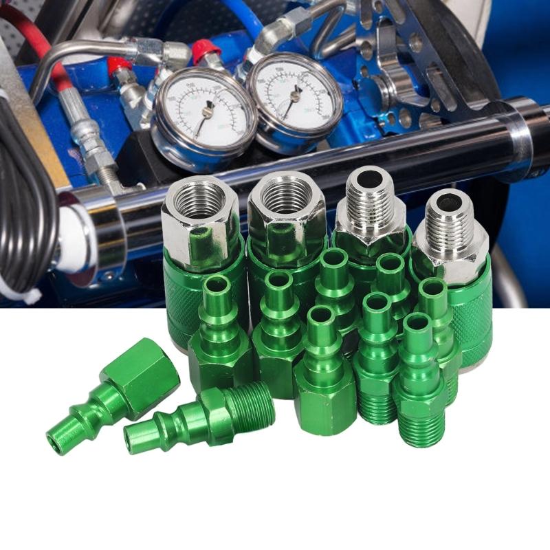 Universal Air Hose Fittings Aluminum Quick Connectors Universal Air Couplers & Plugs set High Pressure Air Fittings set