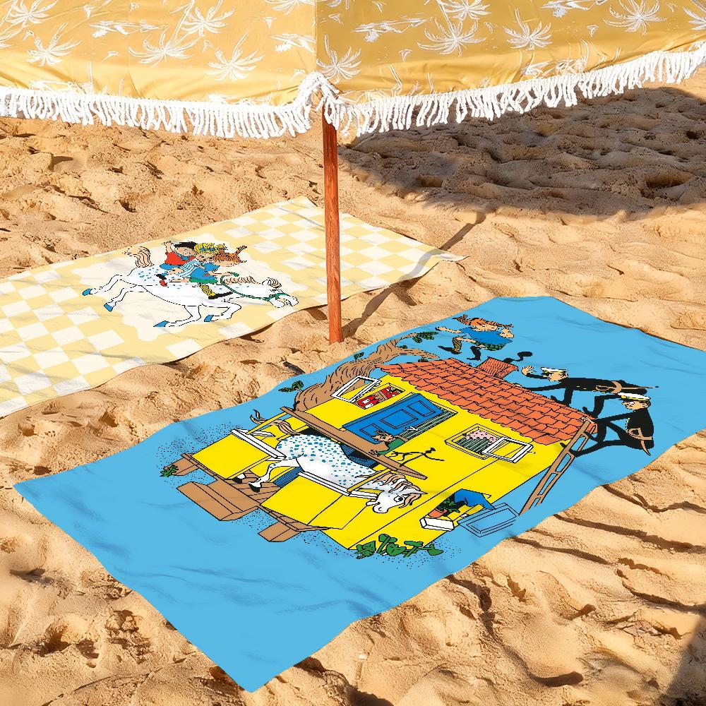 Pippi L-longstocking Cute Towel Towels For Beaches Yoga Studios Gyms Hot Springs Swimming Pools And Picnics