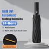 Windproof Large Umbrella Men, 106cm Large Solid color Automatic Umbrella Strong, 24 Ribs, Sun Rain Folding Umbrella Simple Style