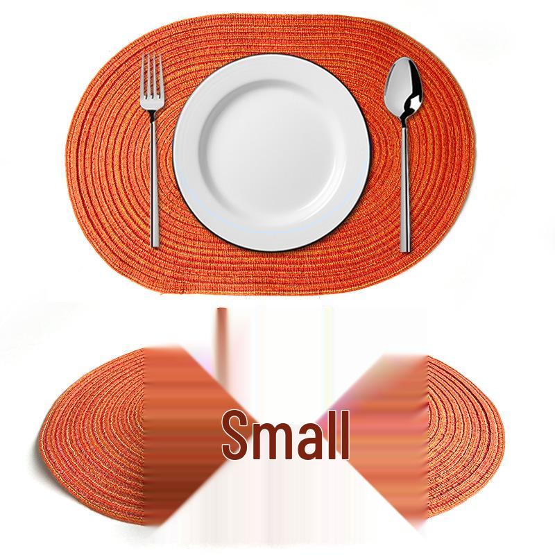 Japanese Ramie Cotton Yarn Oval Placemat: Hand-Woven Decorative Insulation Pot Mat