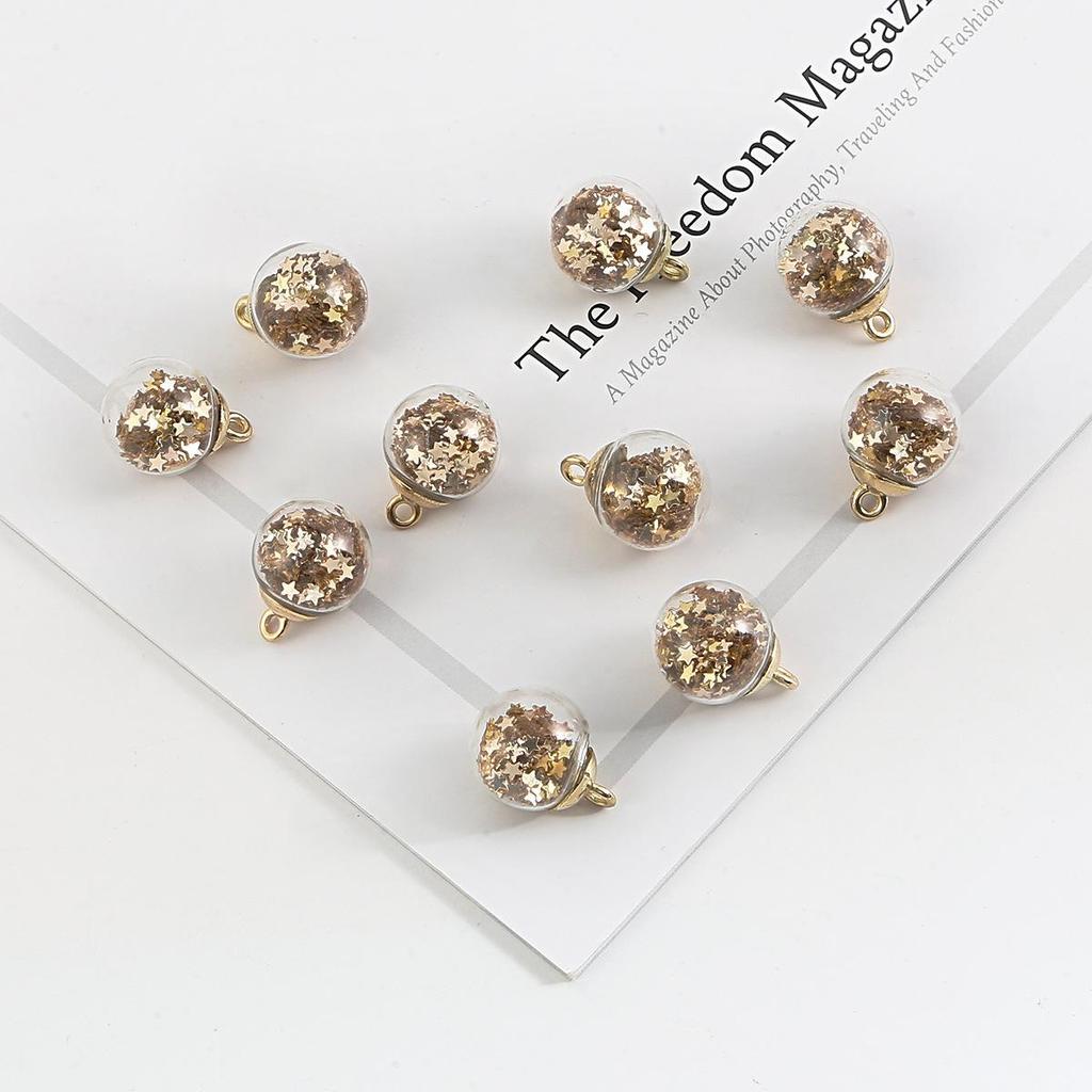 15mm Colorful Transparent Star Sequin Glass Beads for Handmade DIY Pendant