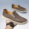 Fashion Casual Leather Men Loafers Handmade Slip-on Lazy Flats  Breathable Male Walking Driving Shoes Outdoor Treking Footwear Moccasins