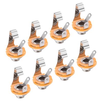 Uxcell Guitar Input Stereo Jack Mono Panel Mount for and Footswitches 8-Pack Jacks, 1/4" Sockets, Silver, Guitars, Basses, Speakers,