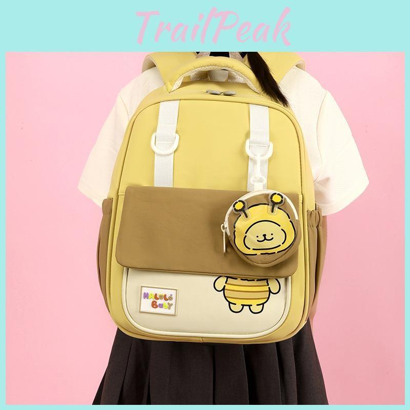 Pattern Toddler Bee Backpack With Lightweight Nylon Cartoon Schoolbag Kids For