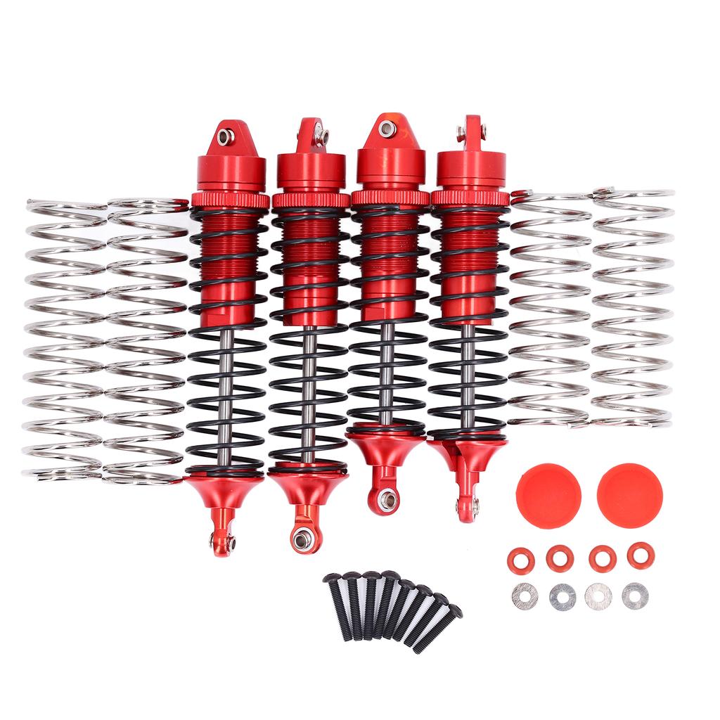 4Pcs Aluminum Alloy Front and Rear Shock Absorber RC Shock Damper for ARRMA 1 10 Remote Control CarRed