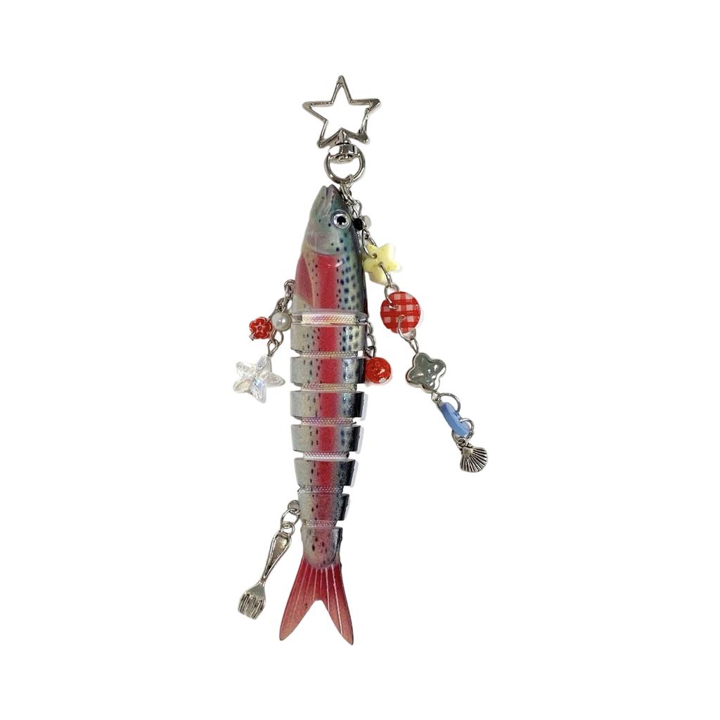 Accessorio Pesce Realistico Portachiavi alla Moda Texture Resina Portachiavi Pesce Adatto per Feste e Abbigliamento Casual