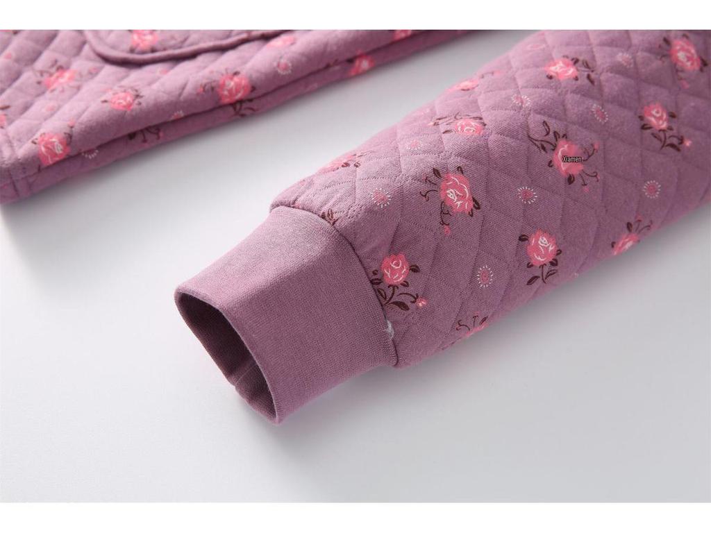 Women's Plus-Size Quilted Pajama Set for Middle-Aged & Elderly