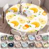 Round Table Cover for Kitchen Dining Table Waterproof Stretchable Tablecloth Stain-Resistant Round Table Mat Wedding Party Home