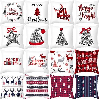 Christmas Pillow Printed Pillow Case Home Supplies Elk Cushion Christmas Tree Cushion Holiday Gift