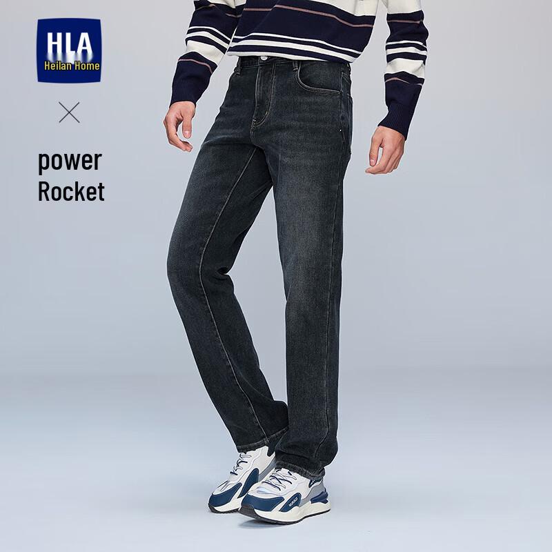

HLA Men s Power Rocket Straight-Leg Warm Jeans 35