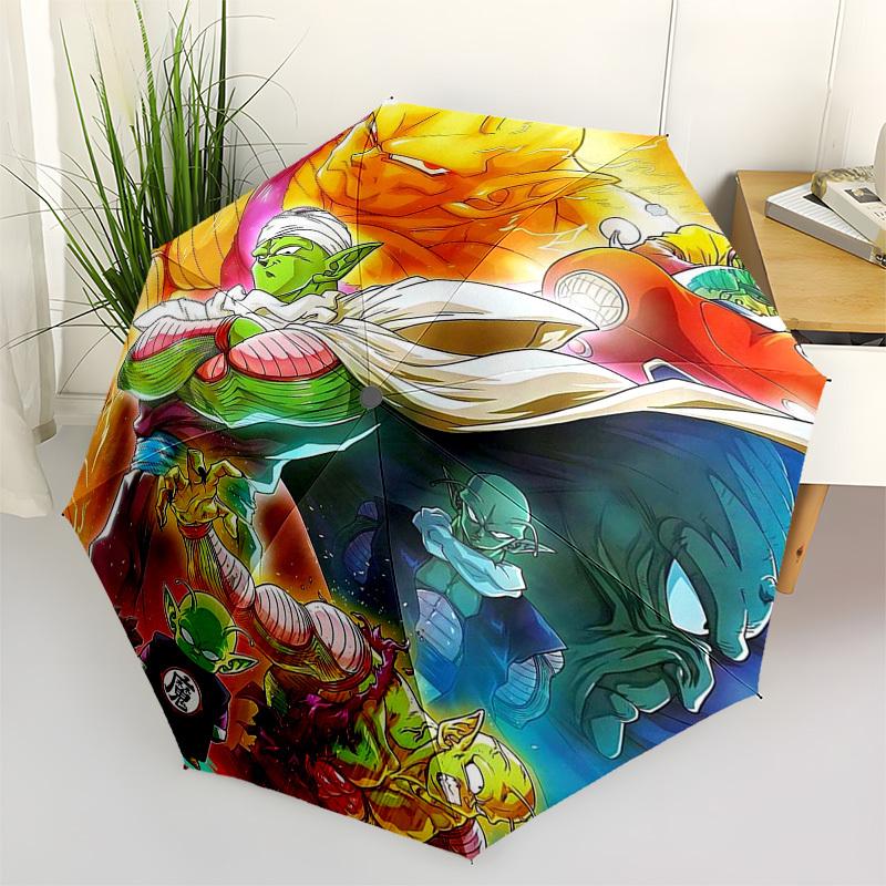 1pc Dragon Ball Z Piccolo Outdoor Umbrella - Automatic Opening/Closing, Portable 3-Fold Design with 8-Rib Iron Frame - Perfect Gift for Fans, Traveler