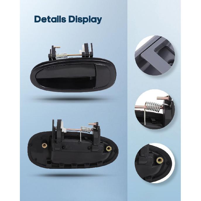 ECCPP Außentürgriffe 1996-1999 für Toyota für Avalon Äußere Ersatz-Hintertürgriffe Fahrerseite Links Beifahrerseite Rechts 2 Stück Schwarz 69240AC010C0,