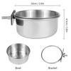 2021 New Bird Food Holder Support Hanging Cage Bowl Drinking Feeder Dish Cup Stainless Steel Parrot Fruit Vegetable Feeder
