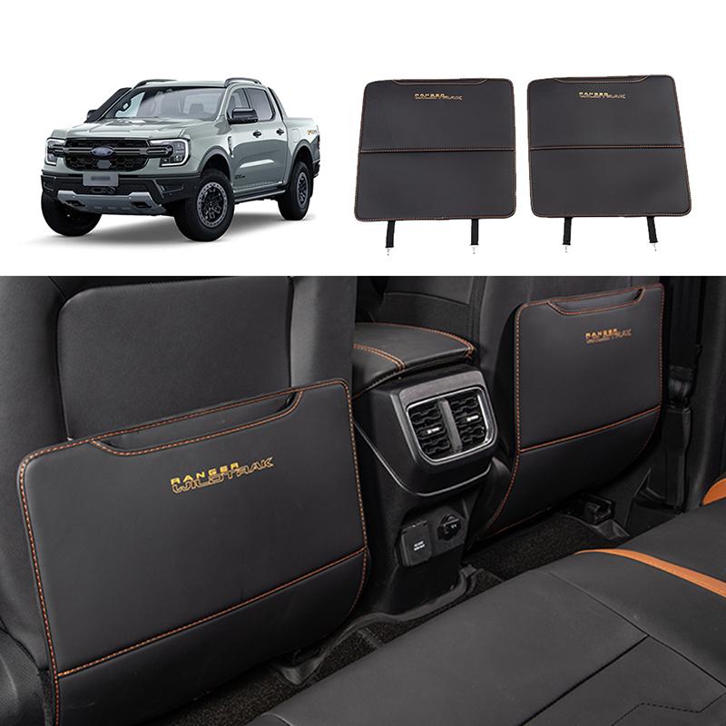 Anti Kick Pad Seat Backrest For Ford Ranger T9 2025 Easy Clean Seatback Mat Leather Auto Interior Upgrade Parts Car Accessories