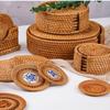 Autumn Rattan Woven Coaster Tea Set Accessories Thermal Insulation Mat Bowl Mat Dining Table Mat