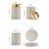 European Style Ceramic Lotion Bottle Toothbrush Cup Soap Dish Bathroom Washing Set Embossed 3D Makeup Remover Storage Bottle