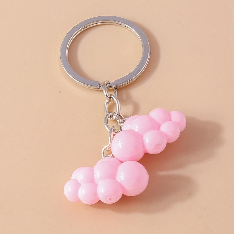 Cute Resin Canday Colors Cloud Keychain for Women Girls Rainbow Keyring Pendants Handbag Decor DIY Jewelry Accessories