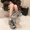 Fashion Women's Summer New Thick Soled Height Increasing Mesh Breathable Lightweight Sports Leisure Shoes Fashionable Comfortable Shoes