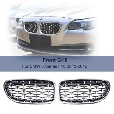 Car Front Bumper Sport Racing Grill Grilles For BMW 5 Series F10 F11 F18 520i 523i 528i 520d 530d 10-16 Diamond Kidney Grille
