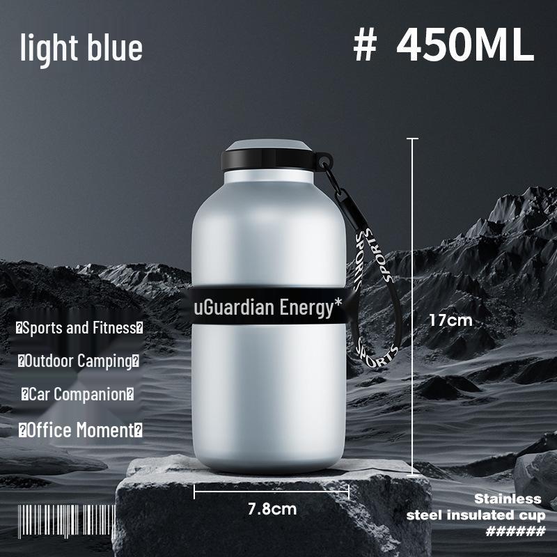 

316 Stainless Steel Double-Layer Vacuum Insulated Sports Water Bottle with Handle - Large Capacity for Outdoor Cycling 450ml/650ml
