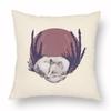 Flower Fox Pillowcase Cushion Animal skull Print Sofa Soft Pillowcase Retro Living Room Bedroom Home Decor Pillowcase