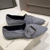 Spring and Autumn Footwear Plus Size Pointed Shoes Joker Flat-bottomed Soft Leather Women's Shoes