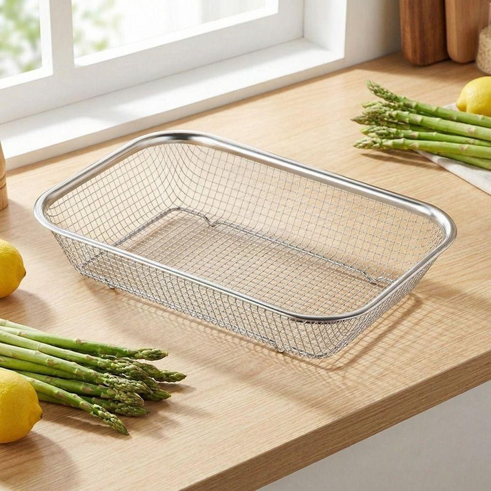 Stainless Steel Mesh Drain Basket Mesh Filtering Vegetable Washing Basin  Kitchen Use