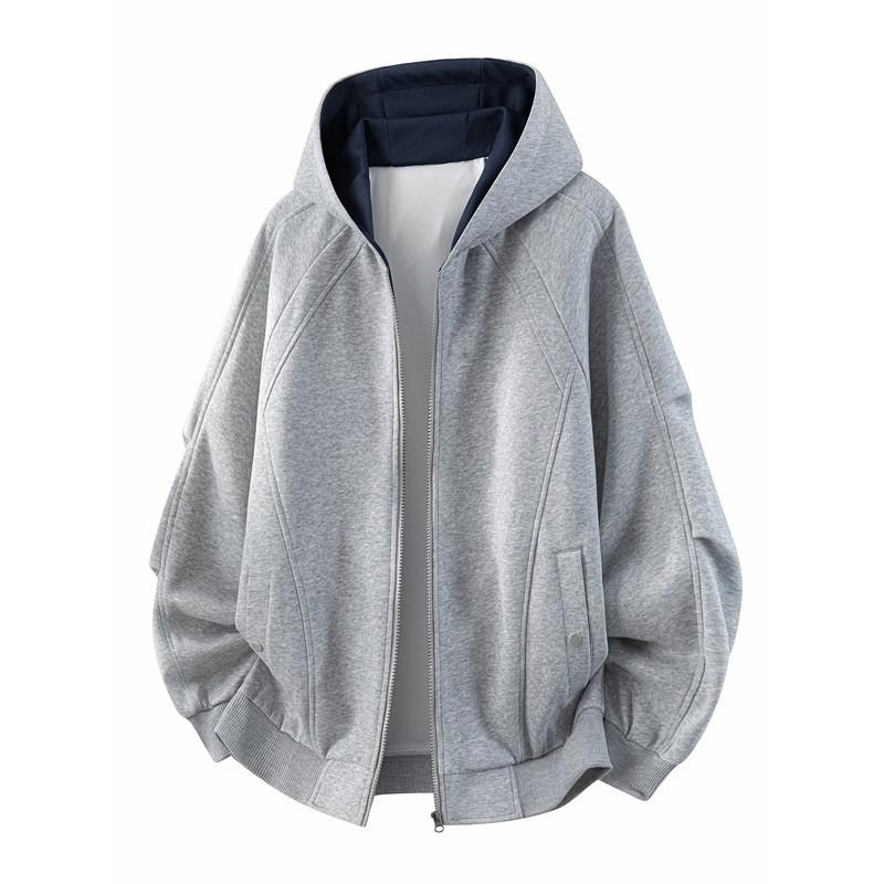 Mens Oversized Hooded Loose Casual Sport Jacket Trendy Plus Size Outerwear
