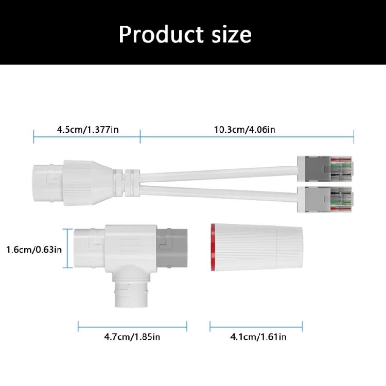 Waterproof 2 Port Ethernet Splitter ABS Texture Networks Adapter Suitable for Stable Connections in Humid Environment