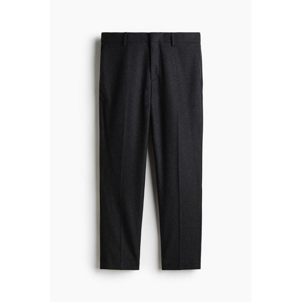 

Брюки HM slim Fit из смеси шерсти, темно-серые