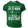 Men's Acoustic Guitar Tree of Life Graphic T-Shirt Nature Roots Surreal Music Art Folk Musician Gift Sunset