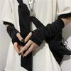 Women Men Gothic Lolita Glove Arm Cover Harajuku Arm Warmers Striped Fingerless Punk Long Wristband Fashion  Girls Gloves