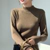 Damen Herbst- und Winter-Basisshirt mit halbohem Kragen, schlank geschnitten, fleecegefüttert, verdickt, winddicht, warm, langärmeliges Oberteil
